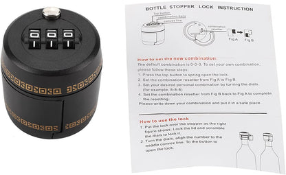 Wine Stoppers with Combination Password Lock - Reusable Digital Lock for Wine & Liquor Bottles