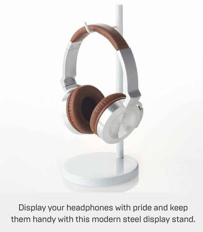 Yamazaki Home Office Desk Headphone Stand - Headset Holder - Round Base, Round, Steel