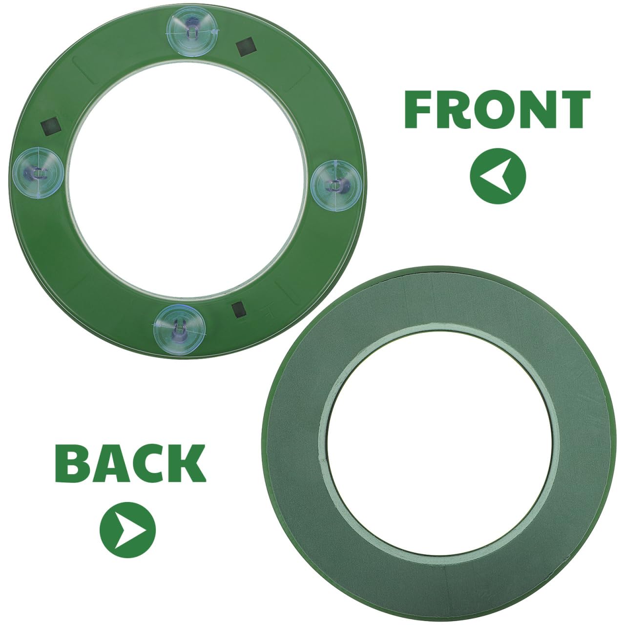 POPETPOP Floral Foam Ring with Suction Cup Wet Green Foam Block for Artificial Flower Arrangements Wedding Car Decoration Supplies DIY Florist Mud for Car Hood and Event Decor 11.8 Inch