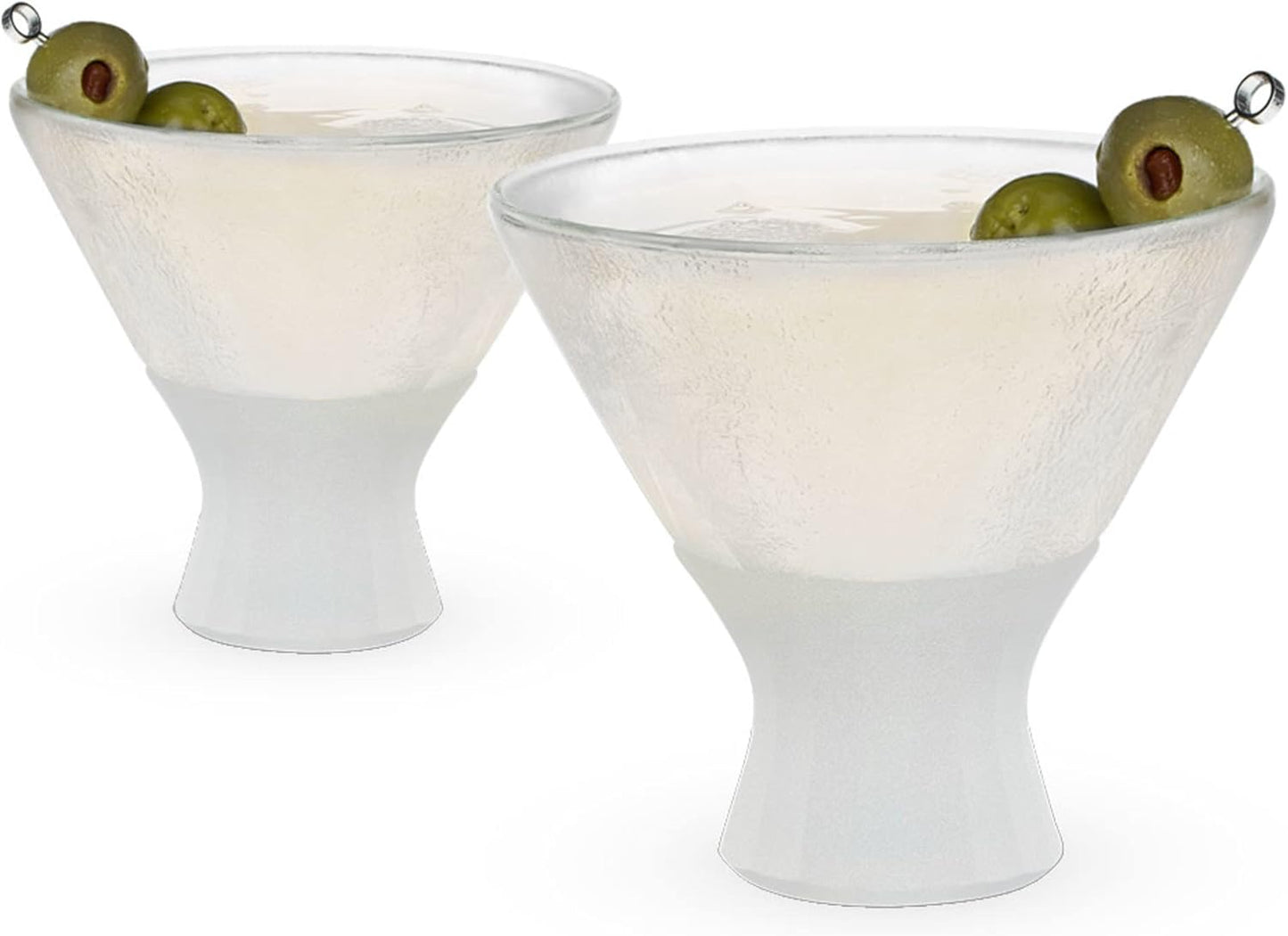 Host Stemless Martini Glasses, Double Walled Insulated Drinking Glass, Set of 2 Cocktail Glasses