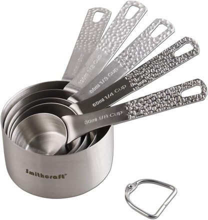 Stainless Steel Measuring Cups and Spoons Set, 5 Cups and 6 Spoons