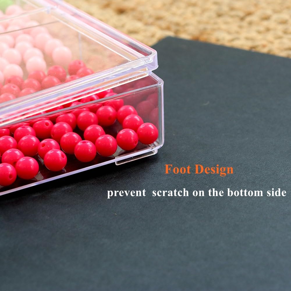 BangQiao Fixed 12 Grids Clear Plastic Storage Box with Detached Lid, Transparent Organizer Case for Bead, Button, Jewelry, Sewing Kit, DIY Accessories, Dental Supplies, Small Parts