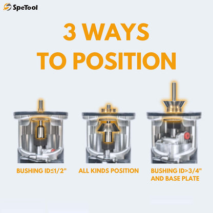 SpeTool Spiral Upcut Router Bit 1/2 Inch Shank with Extra Long Life Coating with SpeTool Brass Router Template Bushing Guide Set