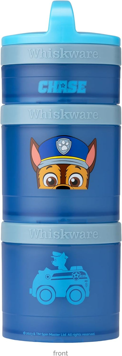 Whiskware Stackable Snack Containers - Durable Food Storage for Kids & Toddlers | Dishwasher Safe, Chase Design