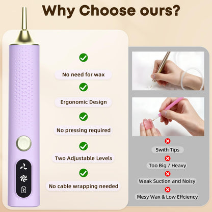 Electric Diamond Painting Pen, Vacuum Diamond Art Pens Cordless & Quiet, Adjustable Suction Mode, Mothers Day Gift for Mom Diamond Painting Tool Supplies for Adults, Purple