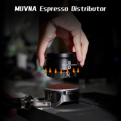 51mm Espresso Distributor, Slow Rebound Coffee Leveler Tool with Stainless Steel 2 Blade Base, Fits 51mm Portafilters