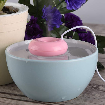 Mini Donut USB Humidifier, Portable Atomization Spray Humidifier for Home Office Car (Roseate)