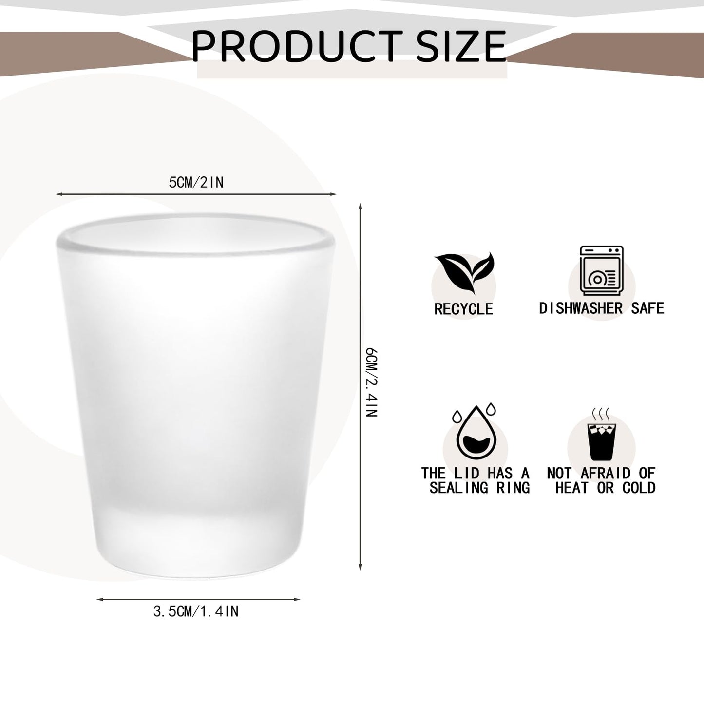 YOUKE OLA 72 Pack Sublimation Shot Glasses Cups with Heavy Base Sublimation Blanks Cute Shot Glass Tumbler Bulk for Heat Press, Personalized Gift, Wedding, Party, 1.5oz Frosted