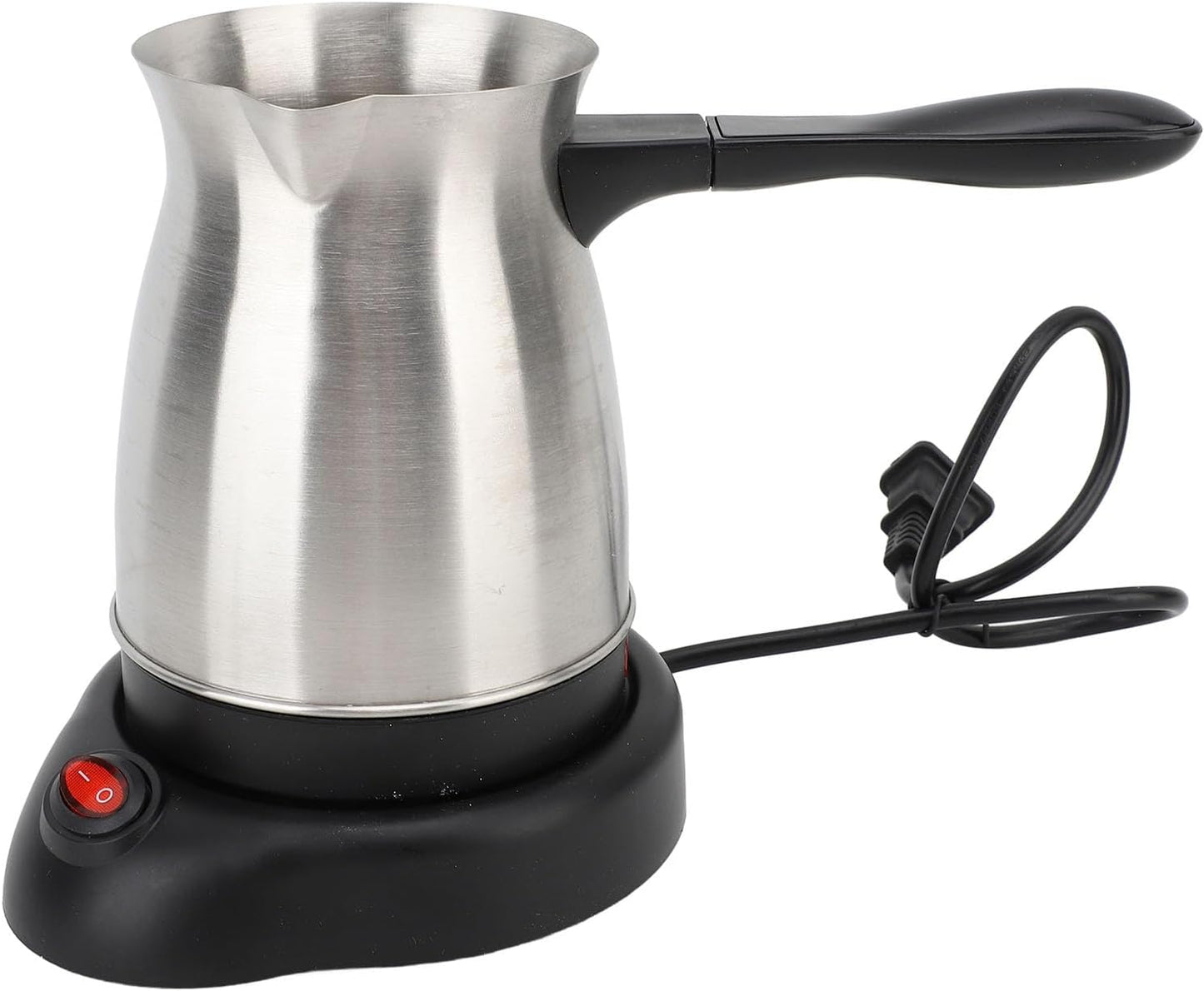 Turkish Coffee Maker, 600ml Stainless Steel Electric Pot with Long Handle for Home and Travel