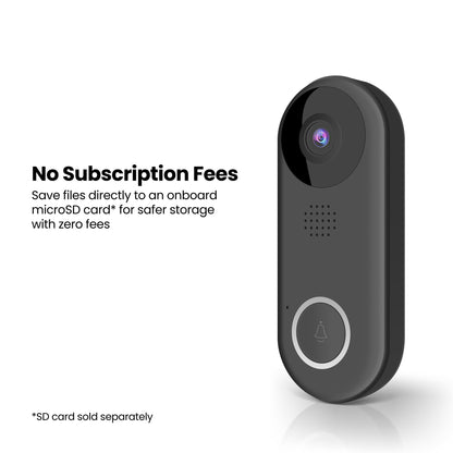 Feit Electric Doorbell Camera, 2.4 GHz WiFi, No Hub, Two-Way Audio, Motion Detection, Night Vision, 1080p HD, Micro SD Card Storage, Wireless Chime Included, Hardwired, CAM/Door/WiFi