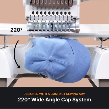 Ricoma Creator Single-Head Multi Needle Embroidery Machine for Crafters with Steel Embroidery Stand, Hoop and Cap Attachments, Chroma Digitizing Software, Lifetime Customer Support