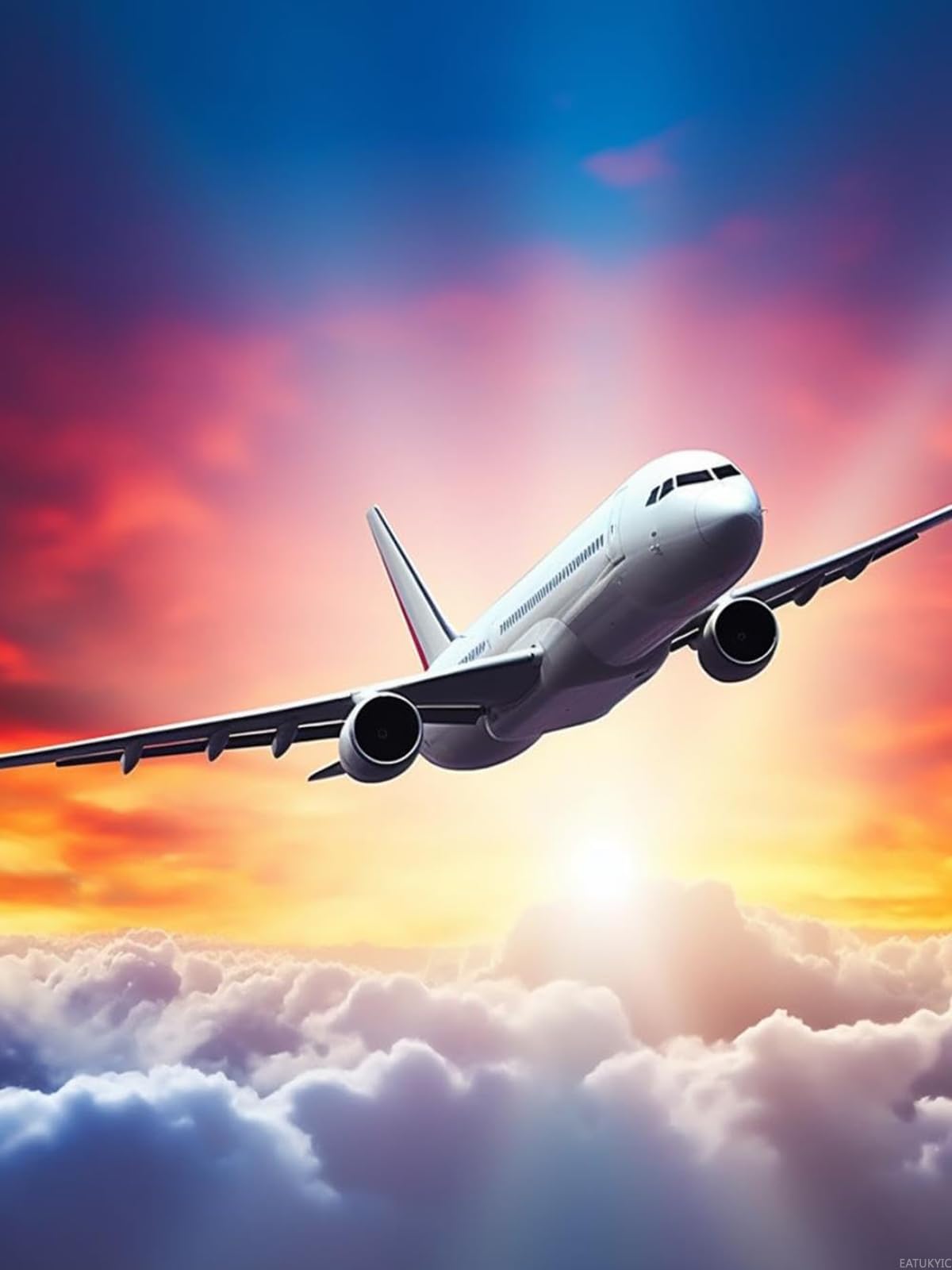 DIY 5D Diamond Painting Kits for Adults Airplane in Flight in The Sky at Sunset Airplane Diamond Painting Diamond Art Kits Gem Art Kits for Gift Home Wall Decor 12x16 inch