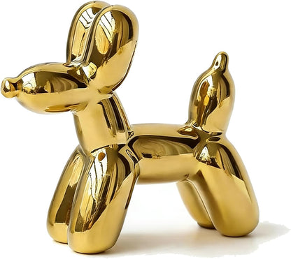 DANELYNN Modern Balloon Dog Decorative Sculpture,Ceramic Dog Figurines Statues Contemporary Art Decor for Living