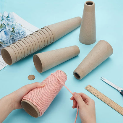 PH PandaHall 20PCS Wool Winding Tube Cone Shape Roll Tubes Yarn Ball Winding Tube Kitting Winder Cardboard Thread Organizer Embroidery Weave Storage for Crochet Sewing Needlework, 6.9x2.8inch