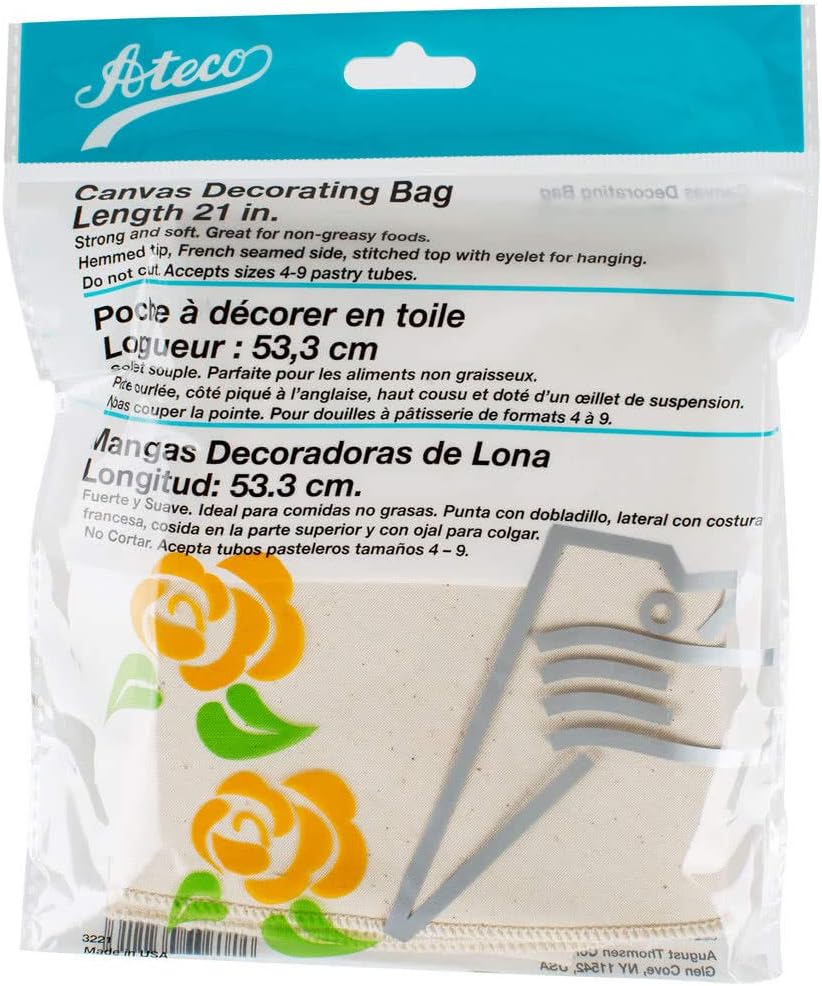 Ateco 3221 21" Canvas Pastry Decorating Bag, Durable Heat Resistant Canvas