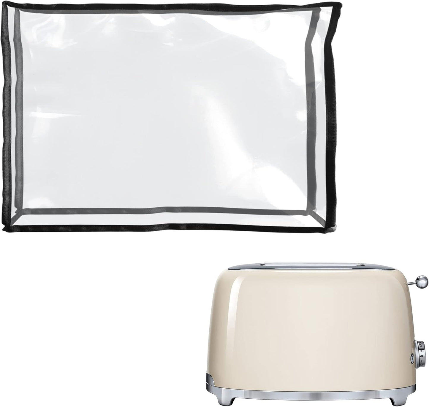 kwmobile Cover Compatible with Smeg TSF01CREU, TPU Case for Bread Toaster Machine, Transparent/Black