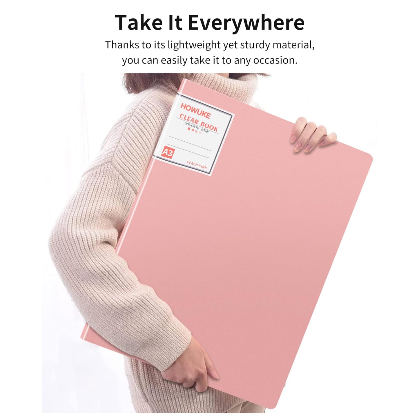 A3 Diamond Painting Storage Book, 60 Views Art Portfolio Presentations Folder with 30 Pages Protectors, 17.3x12.8in