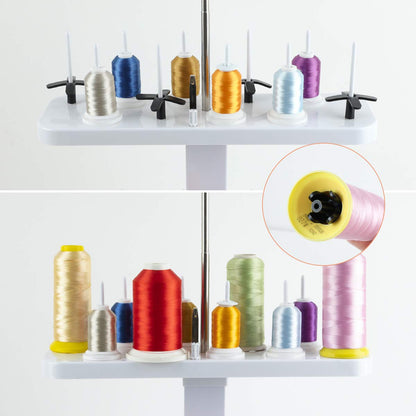 Sew Tech 20 Spool Thread Stand for Embroidery Machine Sewing Quilting Serger Machine, Height Adjustable Cone Thread Holder for Smoother Feed, Large Spool Holder for Brother Singer Babylock Bernina etc