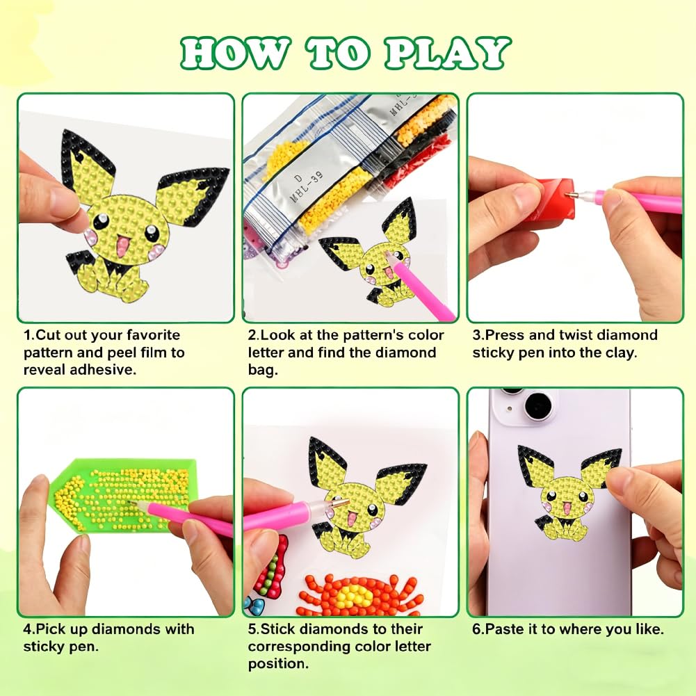 LWZAYS Diamond Art Kits for Kids Boys and Girls Ages 6-8-10-12 Easy to DIY Creative Diamond Art Sticker Craft by Numbers Kits for Kids and Adult Beginners 2.0
