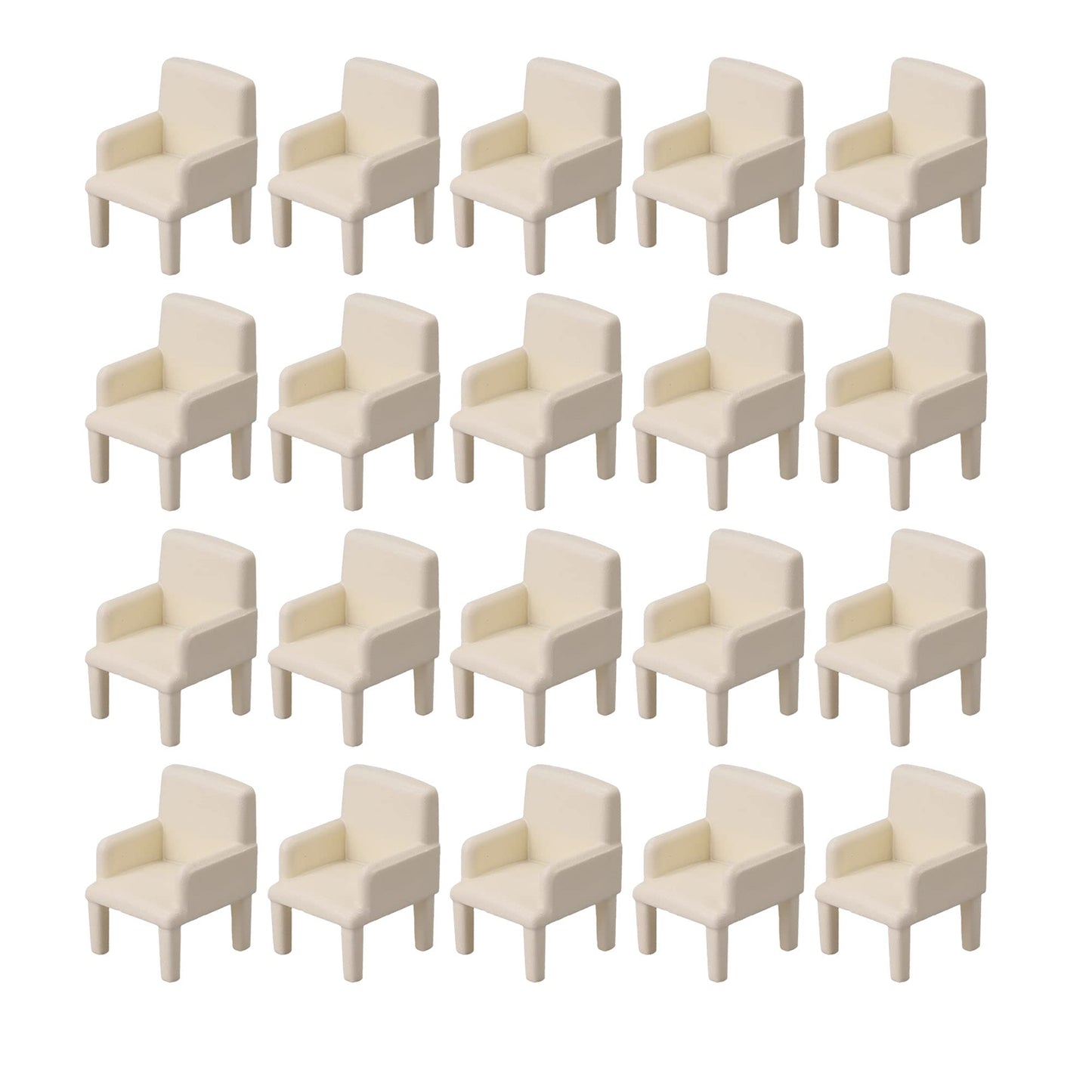 BQLZR Beige 1:50 Doll House Miniature Furniture Sofa Chair for Living Room Pack of 20 1.4x1.4x2cm