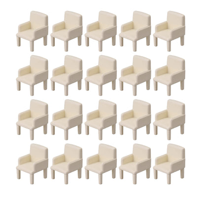 BQLZR Beige 1:50 Doll House Miniature Furniture Sofa Chair for Living Room Pack of 20 1.4x1.4x2cm
