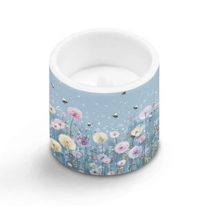 Merkmak Wild Flower Battery Operated Flameless Candles with Remote and Timer Flameless LED Pillar Candles for Camping, Banquet, Party, Home Decoration Tealights