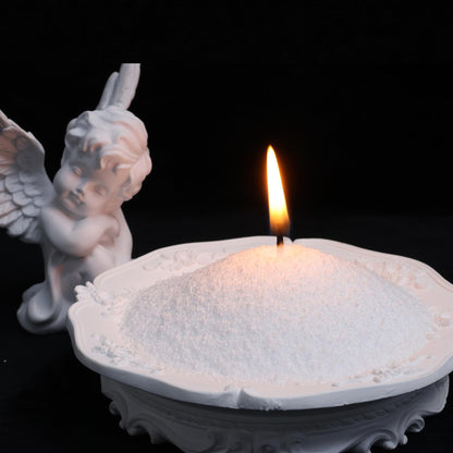 Aufien Candle Sand with Wicks, 42.8 Oz Pearled Candle, DIY Bead Powder Sand Wax Making kit Refillable Non Toxic for Handmade, Mother's Day Wedding and Halloween Christmas Decorations White