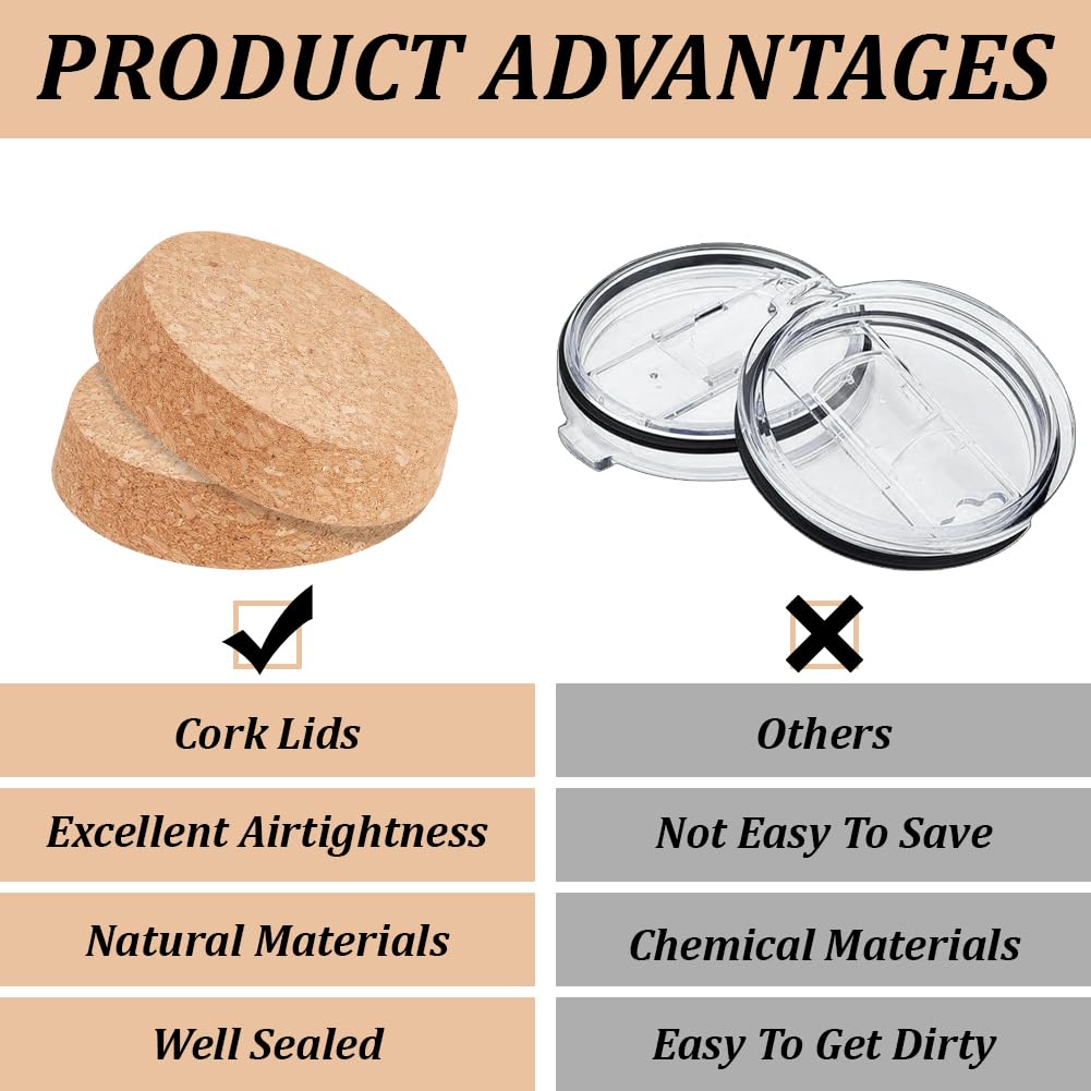OLYCRAFT 2 Pcs Large Cork Stoppers 5.5~4.7 inch Tapered Cork Plugs Wood Corks Lids Bottle Lids Stoppers Wine Bottle Stoppers Wood Jar Corks for Kitchen Wedding Favor Canning - 3cm Thick