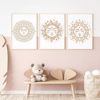 EVERJOYCRAFT 12pcs Mandala Sun and Moon Stencils for Painting 11.8"x11.8" Plastic Drawing Stencils for Crafts Reusable Star Tree Templates with Brushes Painting on Wood Wall Furniture Canvas Scrapbook