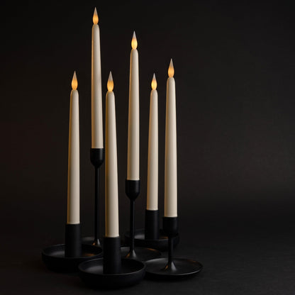 WYZworks 48 Pack, 11" LED Flameless Ivory Taper Flickering Candles Lights, Clickable On/Off Button, Battery Operated Electric Long Tall Candlesticks for Holiday Christmas Candelabra Wedding Window