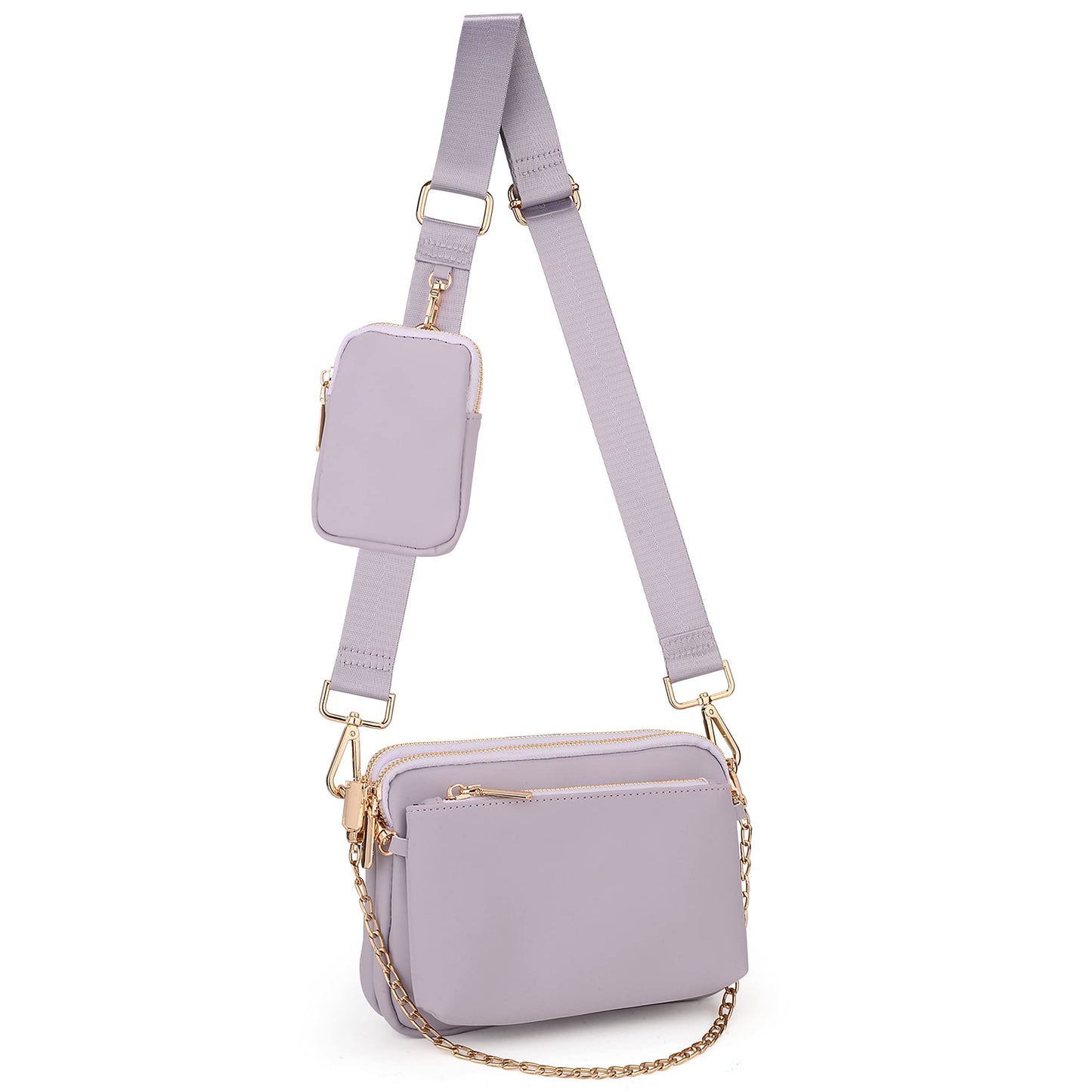 UTO Small Crossbody Bags for Women 3 in 1 Trendy Belt Purse Fashion Designer Mini Cute Sling Fanny Chest Pack