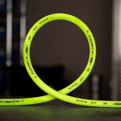 Flexzilla Air Hose, 3/8 in. x 50 ft., 1/4 in. MNPT Fittings, Heavy Duty, Lightweight, Hybrid, ZillaGreen - HFZ3850YW2