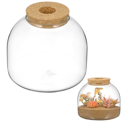 Veemoon Terrarium Jar,Glass Plant Terrarium with Cork Lid Glass Fish Bowl Vase Container for Succulents Moss Flower Small Fish Home Decoration - 5. 90 X 5. 31 Inch
