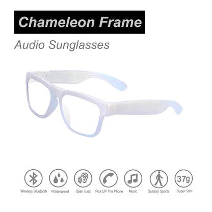 OhO Smart Glasses,Polarized Sunglasses with Bluetooth Speaker,Athletic/Outdoor UV Protection and Voice Control,Unisex(Mirror Blue Lens)