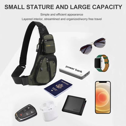 QAZWSXE Mens Sling Bags Crossbody,Shoulder Bag for Men,Men Crossbody Bags for Hiking Traveling Outdoors Green