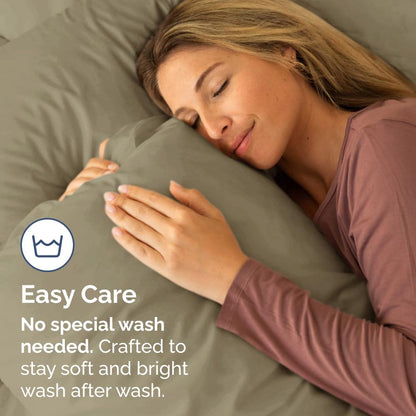 Skiennix Queen Pillow Cases Set of 4 - Ultra Soft Hotel Quality Covers - Wrinkle Free & Fade Resistant - Khaki