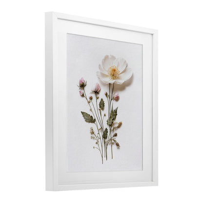 Stupell Industries Simple Pressed Flowers Gray Framed Print Under Glass, design by Lettered and Lined, 16 x 13