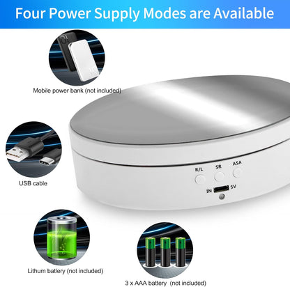 Foleto 360 Degree Motorized Rotating Display Stand, 5.4 Inch Turntable for Photography Products, USB Power Cable