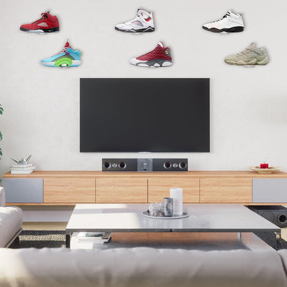 Wall-6 Pack Floating Shoe Shelves for Sneaker Shelves-Levitating Shoe Display Stand Acrylic Sneaker Wall Hanger,Shoe