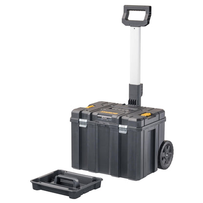 DEWALT Tool Box with Wheels Modular, Large Rolling Tool Box With Telescopic Handle, Portable Carrier Deep Stackable TSTAK Storage (DWST17820)