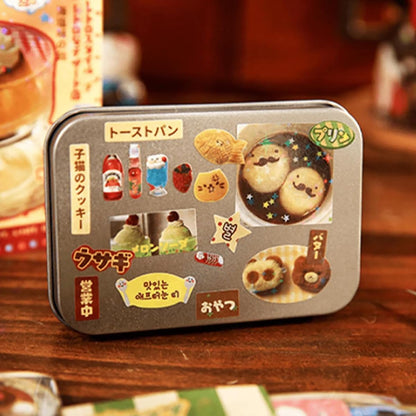 Japanese Kawaii Sticker Book 2 Pack, Die-Cut Cute Food & Manga Style Aesthetic Stickers for Journaling, Scrapbooking, Planners, Junk Journal Supplies (A+B)