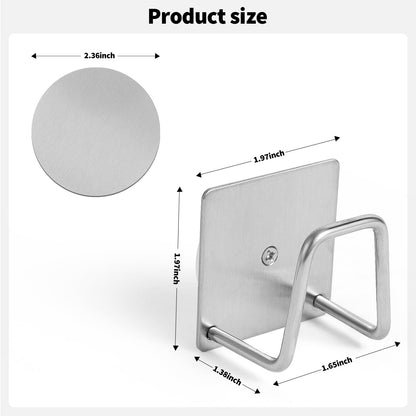 Everlling Magnetic Sponge Holder for Kitchen Sink,1 Pcs Strong Magnetic Stainless Steel Rack Stand, Kitchen Accessories, Dish Sponge Organizer, Scrubber Caddy, with Extra Magnets and Metal Plates