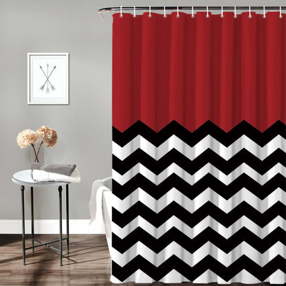 Vandarllin Red Black and White Chevron Shower Curtain, Extra Long 72x84 Inches, Custom Made