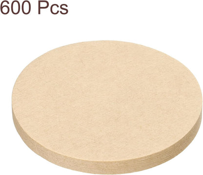 uxcell 600Pcs Coffee Filters, 58mm Disposable Round Paper Filter, Natural for Home Office Use, Pour Over Coffee Maker