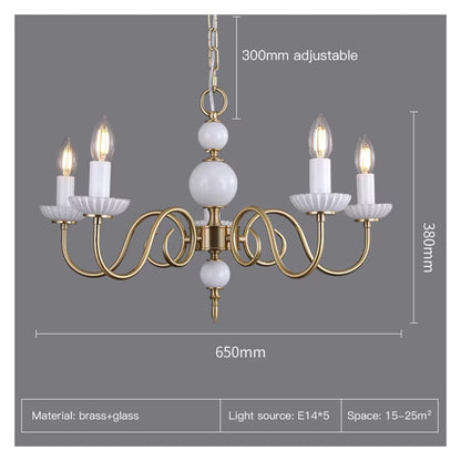 French Retro Copper Led Chandelier European Vintage Hotel Lobby Villa Banquet Hall Living Room Brass Candle Pendant Light,Comfortable Lighting