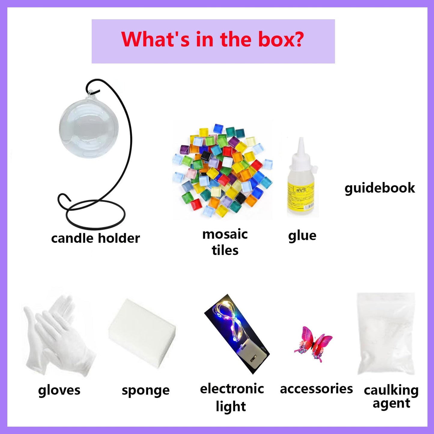 JORSCD DIY Turkish Mosaic Candle Holder kit,Make Your Own Melting Lamps for Candles, Simple Stained Glass Table Lamp Kit