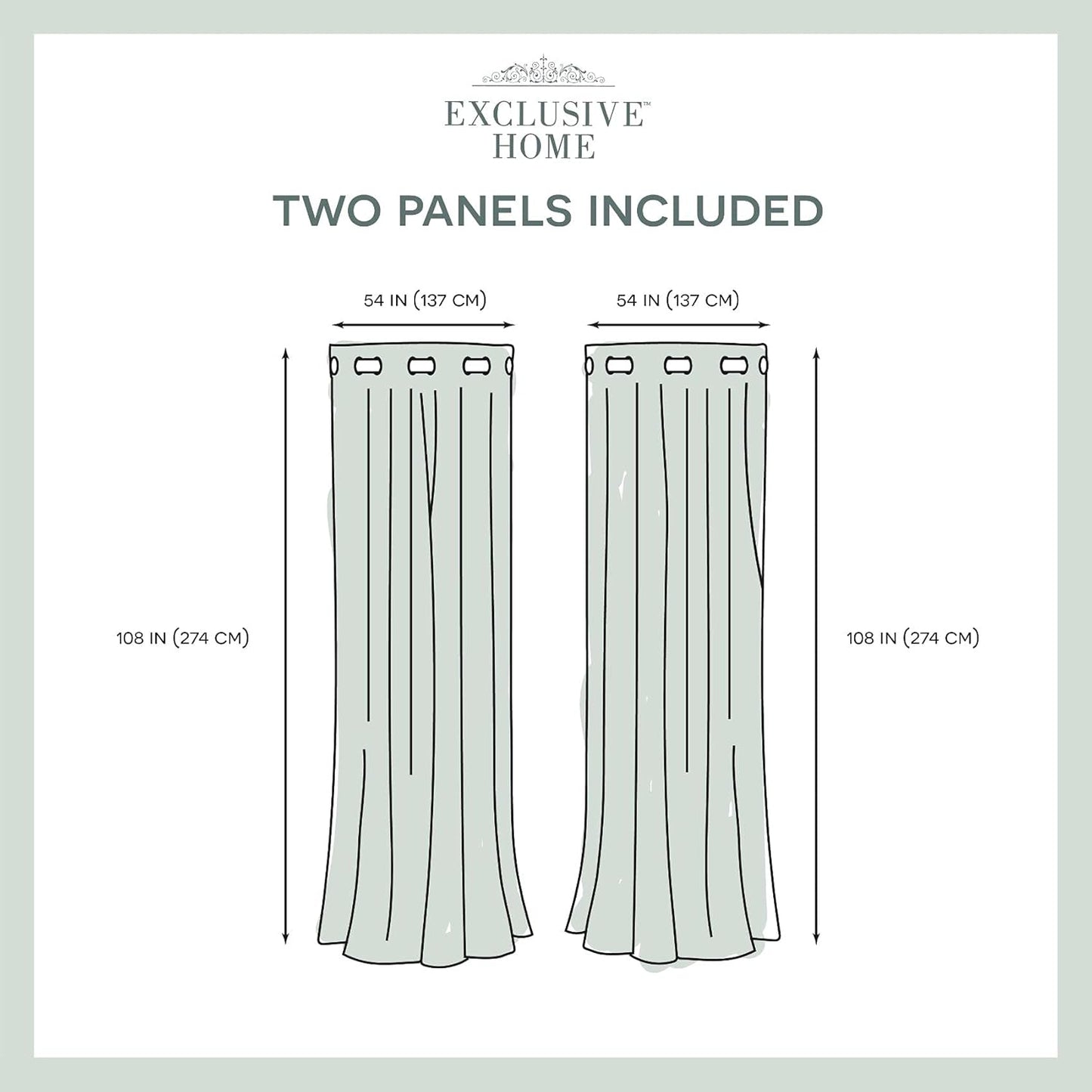 Exclusive Home Canopy Stripe Grommet Top Curtain Panel - 54"x108", Kiwi/Sand, Set of 2