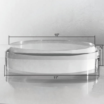 CiaoHER 2in Thickness Acrylic Disc Display Block Clear Polished Round Pedestal Stand Riser (11'' x 2'')