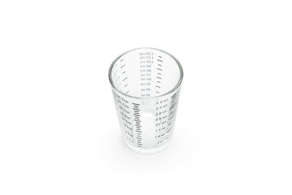 Fox Run Mini Multi-Purpose Liquid and Dry Measuring Shot Glass, Set of 2, 4-Ounce Cups, Clear, Small