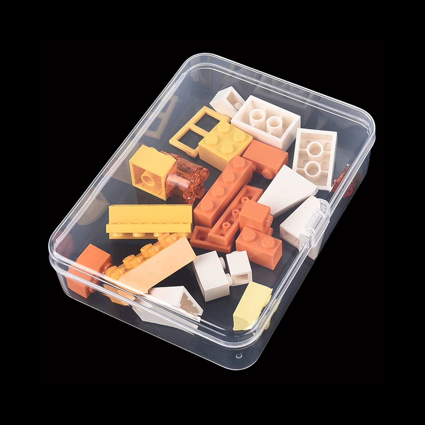 Thintinick 12 Pack Rectangular Clear Plastic Storage Containers Box with Hinged Lid for Beads and Other Small Craft Items (4.5 x 3.3 x 1.1 inch)